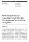 Research paper thumbnail of Widmer S., Klauser F., 2013, “Mobilité surveillée: rôle et responsabilité des développeurs d’applications smartphone”, Espace, Populations, Sociétés, 3: 63-77