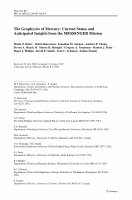 Research paper thumbnail of The geophysics of Mercury: Current status and anticipated insights from the MESSENGER mission