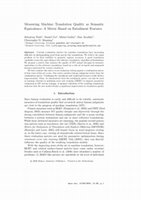 Research paper thumbnail of Measuring machine translation quality as semantic equivalence: A metric based on entailment features