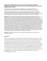 Research paper thumbnail of Geophysics, satelite imagery, urban survey and archaeological excavations-complementary contributions to reconstruct a past urban landscape: the case of  …