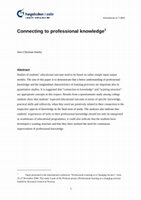 Research paper thumbnail of Connecting to professional knowledge