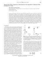 Research paper thumbnail of Reaction Rate Theory Approach to Thermodynamic State Dependence of Hydration Shell Exchange for Li+ (Aq)