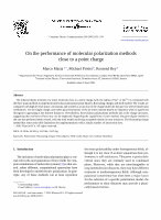 Research paper thumbnail of On the performance of molecular polarization methods close to a point charge