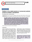 Research paper thumbnail of Studies on the viabile bacteria of commercial probiotic products available in Bangladesh 