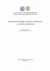 Research paper thumbnail of Operational freight transport efficiency– a critical perspective