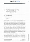 Research paper thumbnail of Archaeology of the Anthropocene: forum