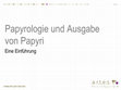 Research paper thumbnail of papyrologie