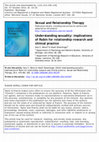 Research paper thumbnail of Understanding sexuality: Implications of Rubin for relationship research and clinical practice