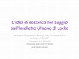 Research paper thumbnail of L'idea di sostanza nel Saggio sull'Intelletto Umano di Locke