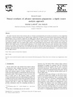 Research paper thumbnail of Neural correlates of advance movement preparation: A dipole source analysis approach