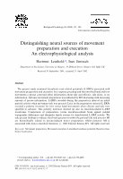 Research paper thumbnail of Distinguishing neural sources of movement preparation and execution:: An electrophysiological analysis