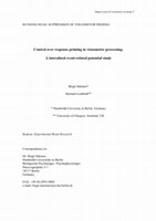 Research paper thumbnail of Control over response priming in visuomotor processing: A lateralized event-related potential study