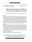 Research paper thumbnail of Claves para reconocer los niveles de lectura crítica audiovisual en el niño