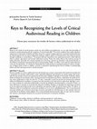 Research paper thumbnail of Keys to Recognizing the Levels of Critical Audiovisual Reading in Children