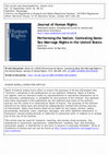 Research paper thumbnail of “Performing the Nation: Contesting Same-Sex Marriage Rights in the United States,” Journal of Human Rights 13(3), 2014: 290-306