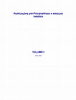 Research paper thumbnail of Publicações pré-Psicanalíticas e esboços inéditos VOLUME I