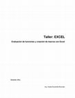 Research paper thumbnail of Taller: EXCEL Evaluación de funciones y creación de macros con Excel Duración: 5hrs. CONTENIDO