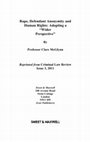 Research paper thumbnail of Rape, defendant anonymity and human rights : adopting a 'wider perspective'