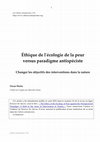 Research paper thumbnail of Éthique de l'écologie de la peur versus paradigme antispéciste. Changer les objectifs des interventions dans la nature