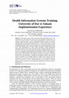 Research paper thumbnail of Health Information Systems Training: University of Dar es Salaam Implementation Experience