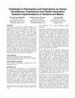 Research paper thumbnail of Challenges in Participation and Implications on Human Development: Experiences from Health Information Systems Implementations in Tanzania and Malawi