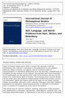 Research paper thumbnail of O'Shea J & Rubenstein Eric, eds. (2010) _Self, Language, and World: Problems from Kant, Sellars, and Rosenberg_ (Atascadero, CA: Ridgeview Publishing Co.).