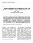 Research paper thumbnail of Antimicrobial activity of autochthonous lactic acid bacteria isolated from Algerian traditional fermented milk "Raïb"