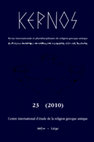 Research paper thumbnail of “Epigraphic Bulletin for Greek Religion 2007”, Kernos 23, 2010, 271-327