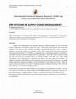 Research paper thumbnail of ERP SYSTEMS IN SUPPLY CHAIN MANAGEMENT