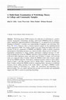 Research paper thumbnail of A Multi-Study Examination of Well-Being Theory in College and Community Samples