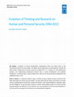 Research paper thumbnail of Evolution of thinking and research on human security and personal security 1994-2013