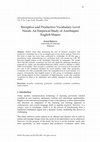 Research paper thumbnail of Receptive and Productive Vocabulary Level Needs: An Empirical Study of Azerbaijani English Majors