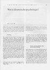 Research paper thumbnail of Wat is theoretische psychologie? Een discussie