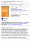 Research paper thumbnail of Higher education research, policy, and the challenges of reform