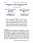 Research paper thumbnail of Finau et al 2014. Social Media and e-Democracy in Fiji, Solomon Islands and Vanuatu