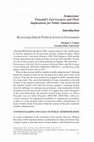 Research paper thumbnail of Recovering Ethical-Political Action in Government: An Introduction to the Symposium - Foucault’s Last Lectures and Their Implications for Public Administration