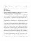 Research paper thumbnail of The Generation of the Renaissance in the Quijote:  How the Spirit of Classicism, Chivalry, and Christianity Bypassed Medievalism and Led to Modernity