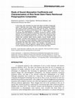 Research paper thumbnail of Study of Sound Absorption Coefficients and Characterization of Rice Straw Stem Fibers Reinforced Polypropylene Composites