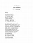 Research paper thumbnail of Anna Akhmatova, From "Requiem"