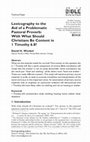 Research paper thumbnail of Lexicography to the Aid of a Problematic Pastoral Proverb: With What Should Christians be Content in 1 Timothy 6:8?