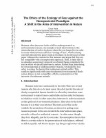 Research paper thumbnail of  The Ethics of the Ecology of Fear against the  Nonspeciesist Paradigm: A Shift in the Aims of Intervention in Nature