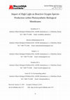 Research paper thumbnail of Impact of high light illumination of plants on production of reactive oxygen species within photosynthetic biological membranes