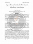 Research paper thumbnail of Import Demand Function for Petroleum in India during Liberalization