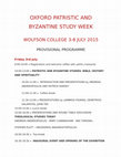 Research paper thumbnail of Oxford Patristic and Byzantine Study Week