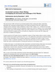 Research paper thumbnail of Call for Papers: Acceleration in Basic Writing (Basic Writing E-Journal)