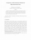 Research paper thumbnail of COMPARISON OF DISCRIMINATION METHODS FOR HIGH DIMENSIONAL DATA