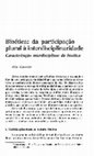 Research paper thumbnail of Bioética: da participação plural à interdisciplinaridade. Caracterização interdisciplinar da bioética