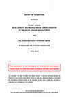 Research paper thumbnail of Post Conflict Reconciliation: Former USSR / Russian Federation; Meeting with the Russian Angola Veterans Union