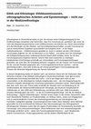 Research paper thumbnail of Ethik und Ethnologie: Ethikkommissionen, ethnographisches Arbeiten und Epistemologie – nicht nur in der Medizinethnologie