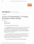 Research paper thumbnail of NYT's Article: A Trove of 'Letterlocking,' or Vintage Strategies to Deter Snoops (by Eve M. Kahn)